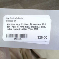 Hvy Cotton Breeches, Pull On *gc, v. mnr hair, stains?, pills, rubs, faded, older
