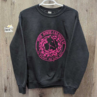 Hvy Sweatshirt "Your Horse is Only As Brave" *gc, v.pilly, mnr hair, faded
