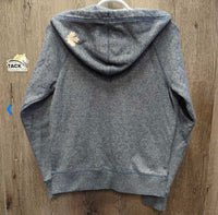 Hvy Sweatshirt Hoodie - Jacket, zip *gc, rubs, older?, rubs, mnr wavy zipper
