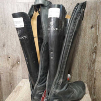 Pr Field Boots, pr black forms *vgc, mnr hair, dirt, cuts, rubs, puckered els, threads, L- curled heel
