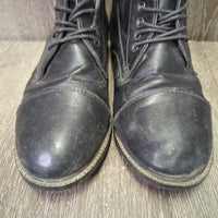 Paddock Boots, laces *gc/fair, dented/folded toes, mnr dirt, film, peeling, inside: pills, curled
