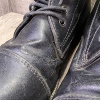 Paddock Boots, laces *gc/fair, dented/folded toes, mnr dirt, film, peeling, inside: pills, curled
