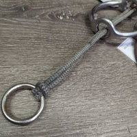 Thick Hvy Loose Ring Gag Bit, 2x Nunn Finer Nylon Rope Cheeks, guards *gc, clean, residue, faded, rubs, cut off keepers, stains, v.worn guards, rubs
