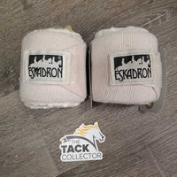 2 Exercise Leg Wraps *gc, clean, dingy, rubs, pills, snags, edges: loose threads & popped foam, discolored
