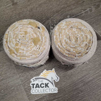 2 Exercise Leg Wraps *gc, clean, dingy, rubs, pills, snags, edges: loose threads & popped foam, discolored
