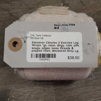 2 Exercise Leg Wraps *gc, clean, dingy, rubs, pills, snags, edges: loose threads & popped foam, discolored
