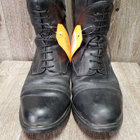 Lined Field Boots, 2 Gold Ariat forms *gc, older, clean, repaired/extended, separated toe, sticky zips, mnr dirt, older, split
