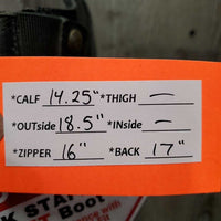 Lined Field Boots, 2 Gold Ariat forms *gc, older, clean, repaired/extended, separated toe, sticky zips, mnr dirt, older, split

