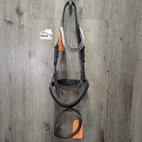 Rsd Padded Monocrown Dressage Bridle, Flash, Bling, Buckles *gc, clean, mnr rubs & dents, loose & missing keepers, bling: missing & loose edges
