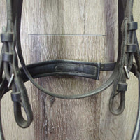 Rsd Padded Monocrown Dressage Bridle, Flash, Bling, Buckles *gc, clean, mnr rubs & dents, loose & missing keepers, bling: missing & loose edges
