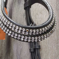 Rsd Padded Monocrown Dressage Bridle, Flash, Bling, Buckles *gc, clean, mnr rubs & dents, loose & missing keepers, bling: missing & loose edges
