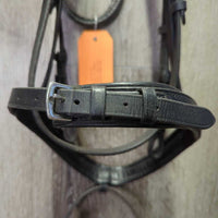 Rsd Padded Monocrown Dressage Bridle, Flash, Bling, Buckles *gc, clean, mnr rubs & dents, loose & missing keepers, bling: missing & loose edges
