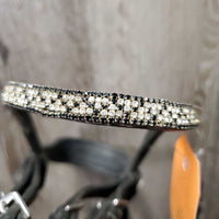 Monocrown Bridle, Drop noseband, Cotton Web Reins, Bling *gc/vgc, mnr dirt, loose keepers, broken keeper, loose & missing bling
