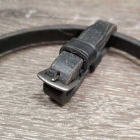 Thick Soft Narrow Flash Strap, Buckle Noseband Attachment *gc, clean, mnr creases, xholes & residue
