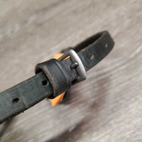 Thick Soft Narrow Flash Strap, Buckle Noseband Attachment *gc, clean, mnr creases, xholes & residue
