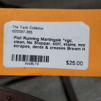 Flat Running Martingale *vgc, clean, No Stopper, stiff, stains, mnr scrapes, dents & creases
