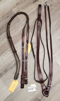 German Martingale Attachment, Neck Strap, Cotton Web Reins *vgc, clean, mnr dirt & residue/film, older
