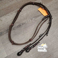German Martingale Attachment, Neck Strap, Cotton Web Reins *vgc, clean, mnr dirt & residue/film, older
