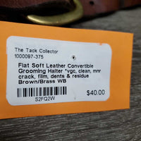 Flat Soft Leather Convertible Grooming Halter *vgc, clean, mnr crack, film, dents & residue
