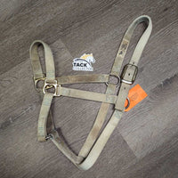 Stiff Nylon Halter *gc/fair, dirty, stains, edge rubs, v.faded & discolored
