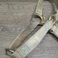 Stiff Nylon Halter *gc/fair, dirty, stains, edge rubs, v.faded & discolored
