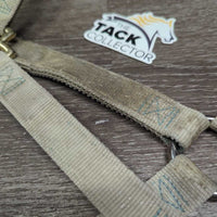 Stiff Nylon Halter *gc/fair, dirty, stains, edge rubs, v.faded & discolored
