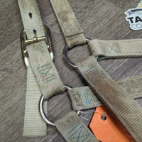 Stiff Nylon Halter *gc/fair, dirty, stains, edge rubs, v.faded & discolored
