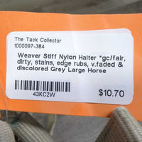 Stiff Nylon Halter *gc/fair, dirty, stains, edge rubs, v.faded & discolored
