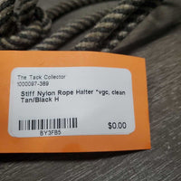 Stiff Nylon Rope Halter, Quick Connector *gc/fair, rubs, frays, hair, faded, fuzzy
