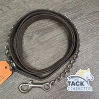 23.5" Nose Chain, 59" Short Leather Lead Shank "Millarville 2003" *gc/fair, older, residue, sticky, scraped edges, chips, rubs
