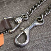 23.5" Nose Chain, 59" Short Leather Lead Shank "Millarville 2003" *gc/fair, older, residue, sticky, scraped edges, chips, rubs

