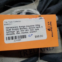 200g Quilt Stable Blanket, detach neck, 0 tail/legs *gc, mnr dirt, tear, hole threads, film, marker, stains?
