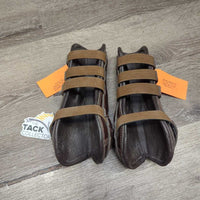Open Front Leather Lined Boots, tabs *vgc/xc, clean, v.mnr film & scratches
