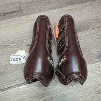 Open Front Leather Lined Boots, tabs *vgc/xc, clean, v.mnr film & scratches
