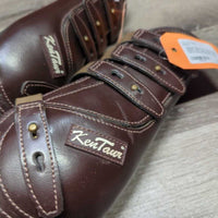 Open Front Leather Lined Boots, tabs *vgc/xc, clean, v.mnr film & scratches
