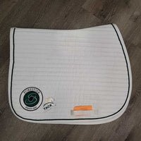 Channel Jumper Saddle Pad, piping, embroidery *vgc, mnr stains, hair, dingy underside
