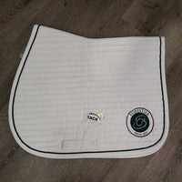 Channel Jumper Saddle Pad, piping, embroidery *vgc, mnr stains, hair, dingy underside
