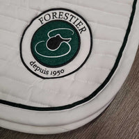 Channel Jumper Saddle Pad, piping, embroidery *vgc, mnr stains, hair, dingy underside
