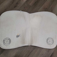Channel Jumper Saddle Pad, piping, embroidery *vgc, mnr stains, hair, dingy underside
