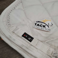 Quilt Dressage Saddle Pad, x2 piping, tabs *vgc, stains, rubs, mnr tear
