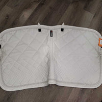 Quilt Dressage Saddle Pad, x2 piping, tabs *vgc, stains, rubs, mnr tear

