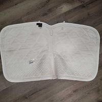 Quilt Dressage Saddle Pad, x2 piping, tabs *vgc, stains, rubs, mnr tear

