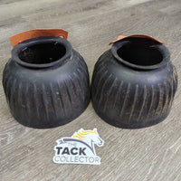 Soft Rubber Ribbed Bell Boots, Pull on *gc, dirty, dusty, residue, rip
