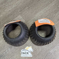 Soft Rubber Ribbed Bell Boots, Pull on *gc, dirty, dusty, residue, rip
