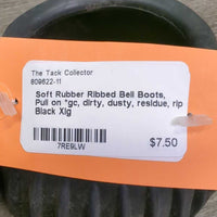 Soft Rubber Ribbed Bell Boots, Pull on *gc, dirty, dusty, residue, rip
