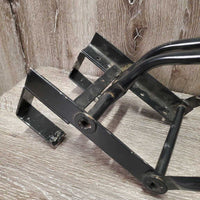 Stall Mount Metal Folding Saddle Rack *gc, dirt, scratches, scrapes, rust, sticker
