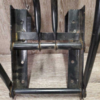 Stall Mount Metal Folding Saddle Rack *gc, dirt, scratches, scrapes, rust, sticker

