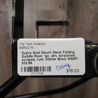 Stall Mount Metal Folding Saddle Rack *gc, dirt, scratches, scrapes, rust, sticker
