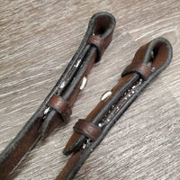 Pr Rubber Reins *gc, clean, stains, mnr thin/rubbed edges, paint? stains
