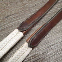 Pr Rubber Reins *gc, clean, stains, mnr thin/rubbed edges, paint? stains

